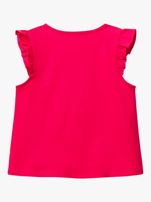 Детская майка с капюшоном и кисточкой Cotton Tassel Bird Benetton, Fuchsia — фото 2