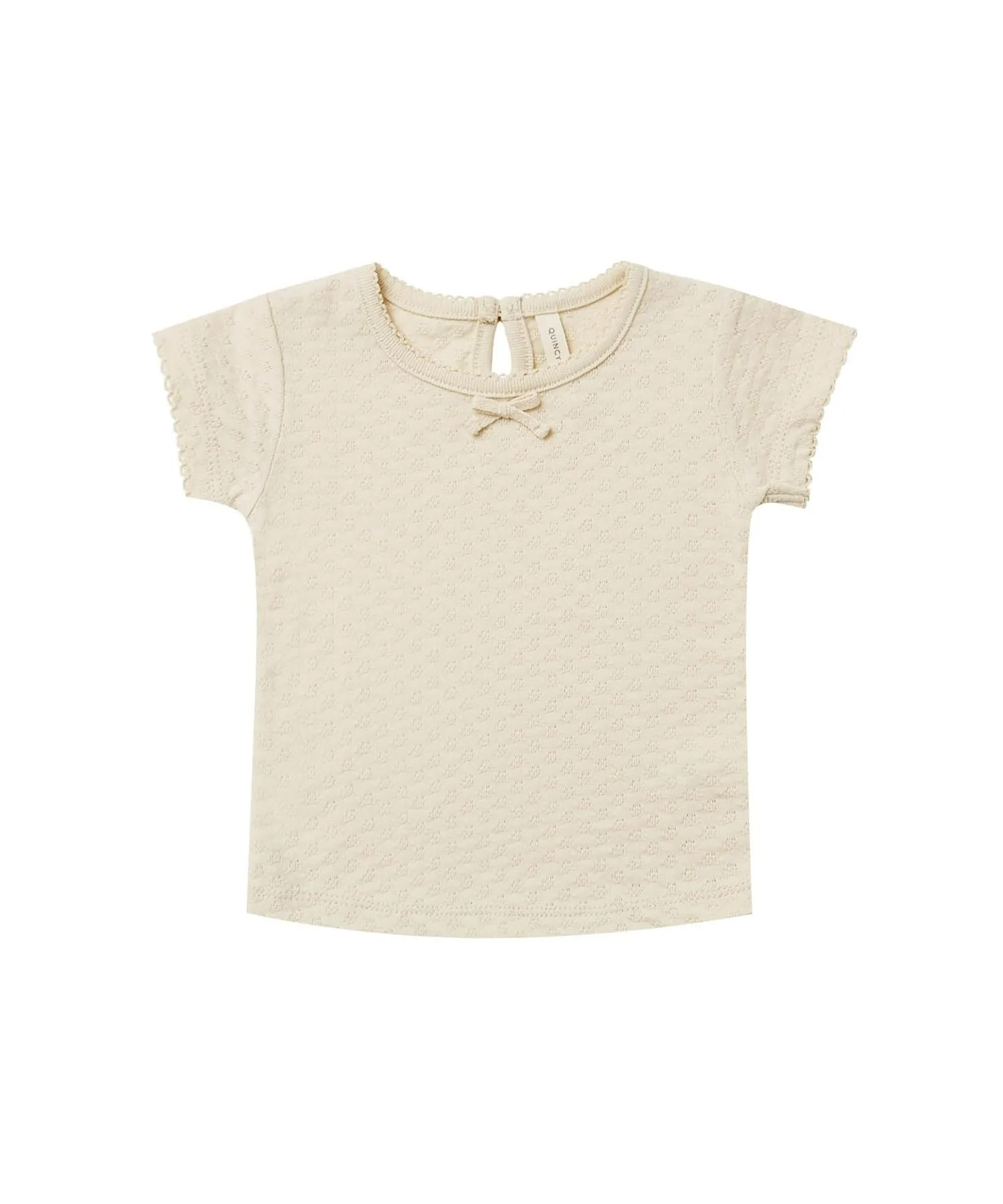 Детская футболка из органического хлопка Pointelle Tee Quincy Mae натуральный