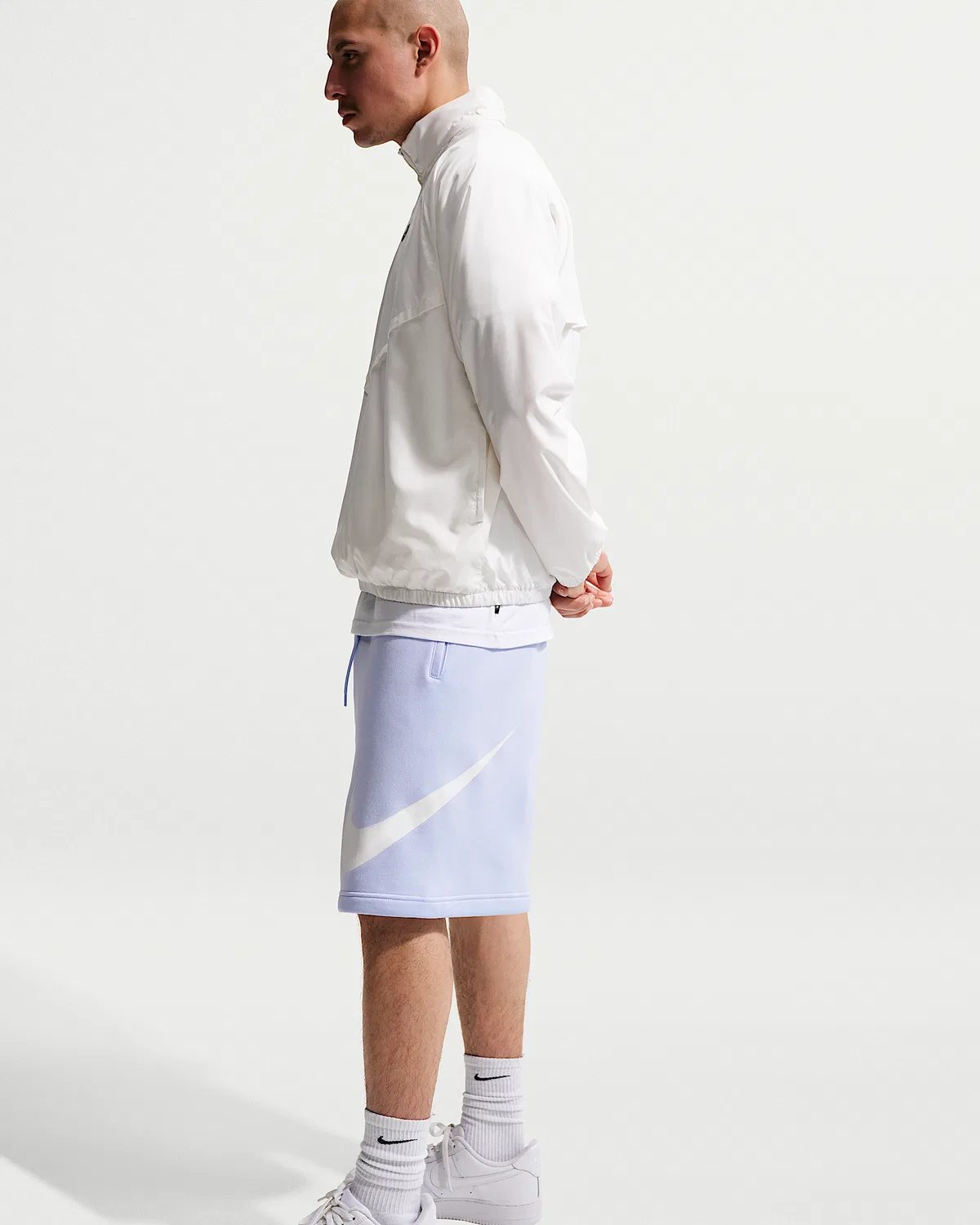 Мужские флисовые шорты Nike Club, Hydrogen Blue/Hydrogen Blue/White — фото 4