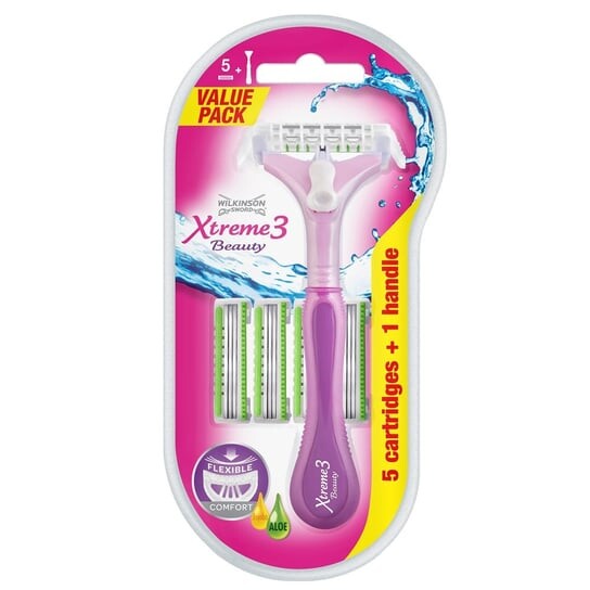 

Сменная бритва Xtreme3 ​​Beauty для женщин + 5 картриджей Wilkinson
