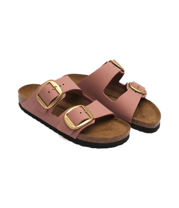 Тапочки кожаные Birkenstock Arizona Lenb, розовый — фото 3