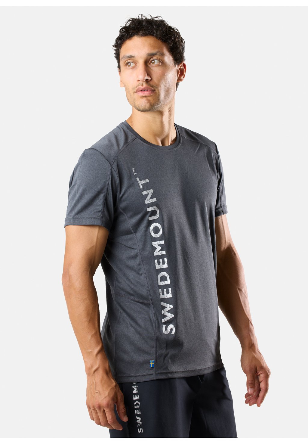 

Футболка с принтом LOGO TEE Swedemount, цвет Charcoal Melange Neon