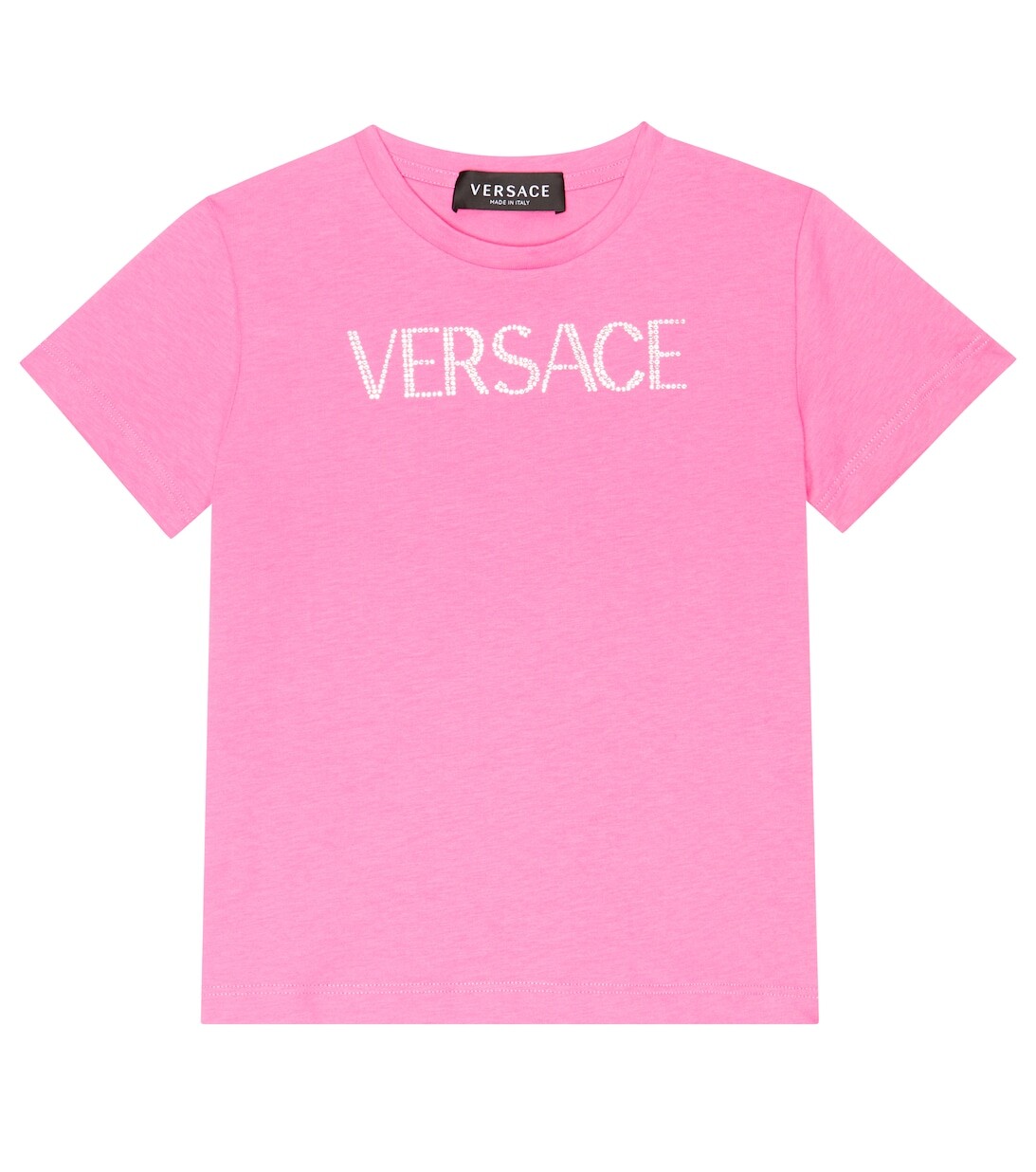 

Хлопковая футболка с логотипом Versace, розовый