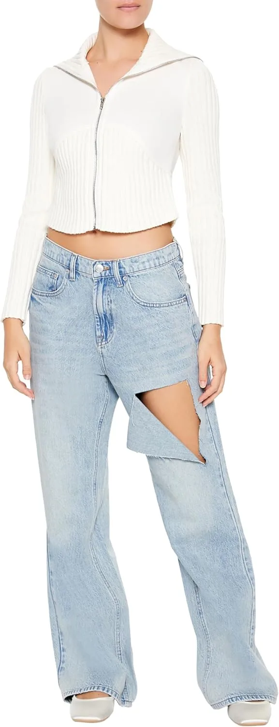 

Forever 21 Женские джинсы Mid-Rise Baggy Destroyed