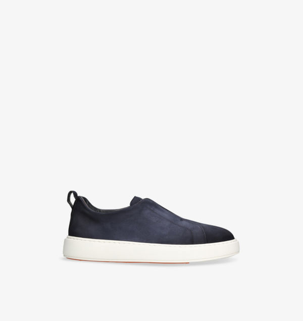 

Кроссовки из замши с логотипом Clean Icon Santoni, синий
