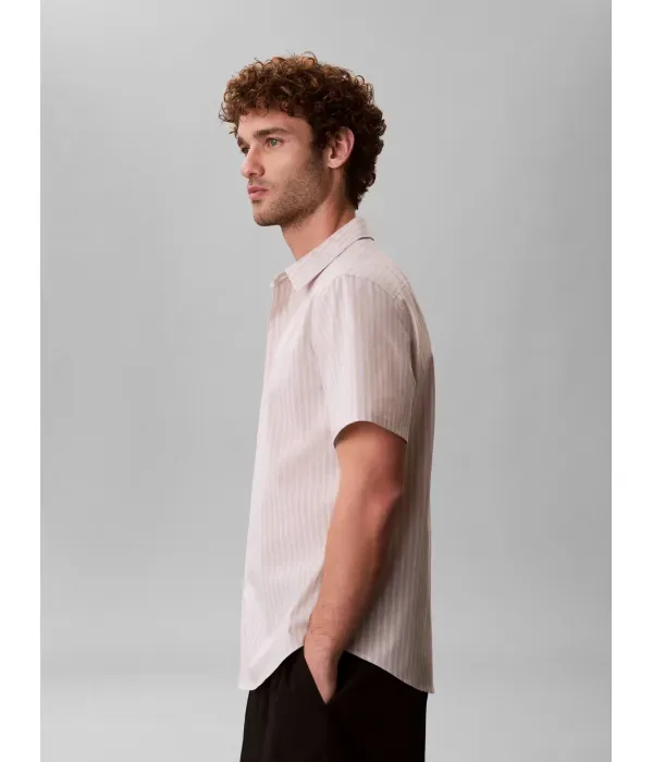 Рубашка classic fit Calvin Klein, бежевый — фото 4