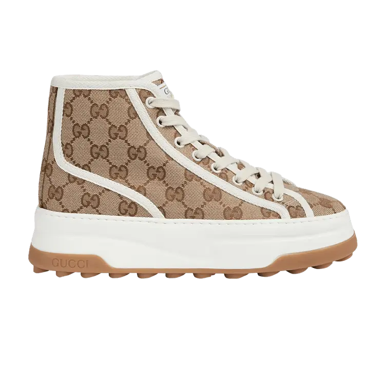Кроссовки Gucci Wmns GG High 'Interlocking G - Beige', коричневый