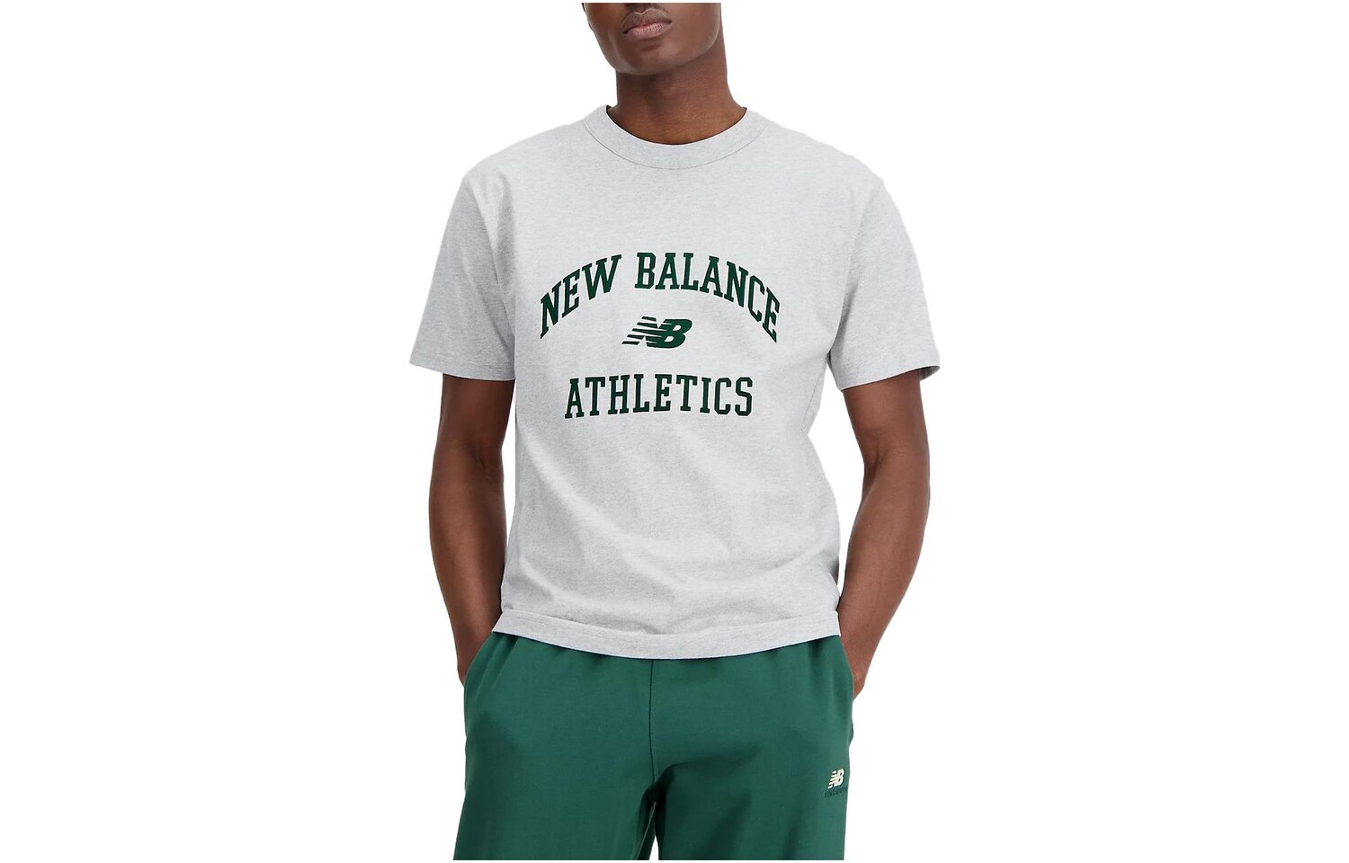 

Футболка мужская с рисунком Athletics Varsity, белая New Balance, белый