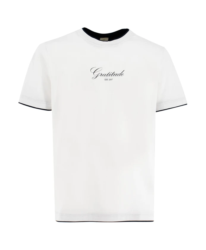 

Футболка с круглым вырезом "Благодарность" Eleventy, белый
