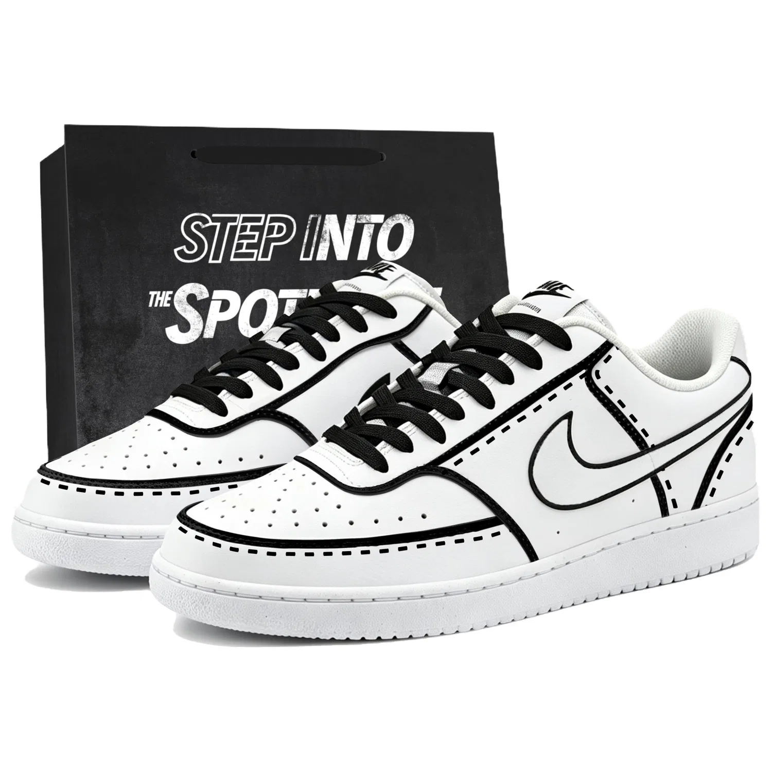 Кеды Nike Court Vision 1 Low Next Nature Black White