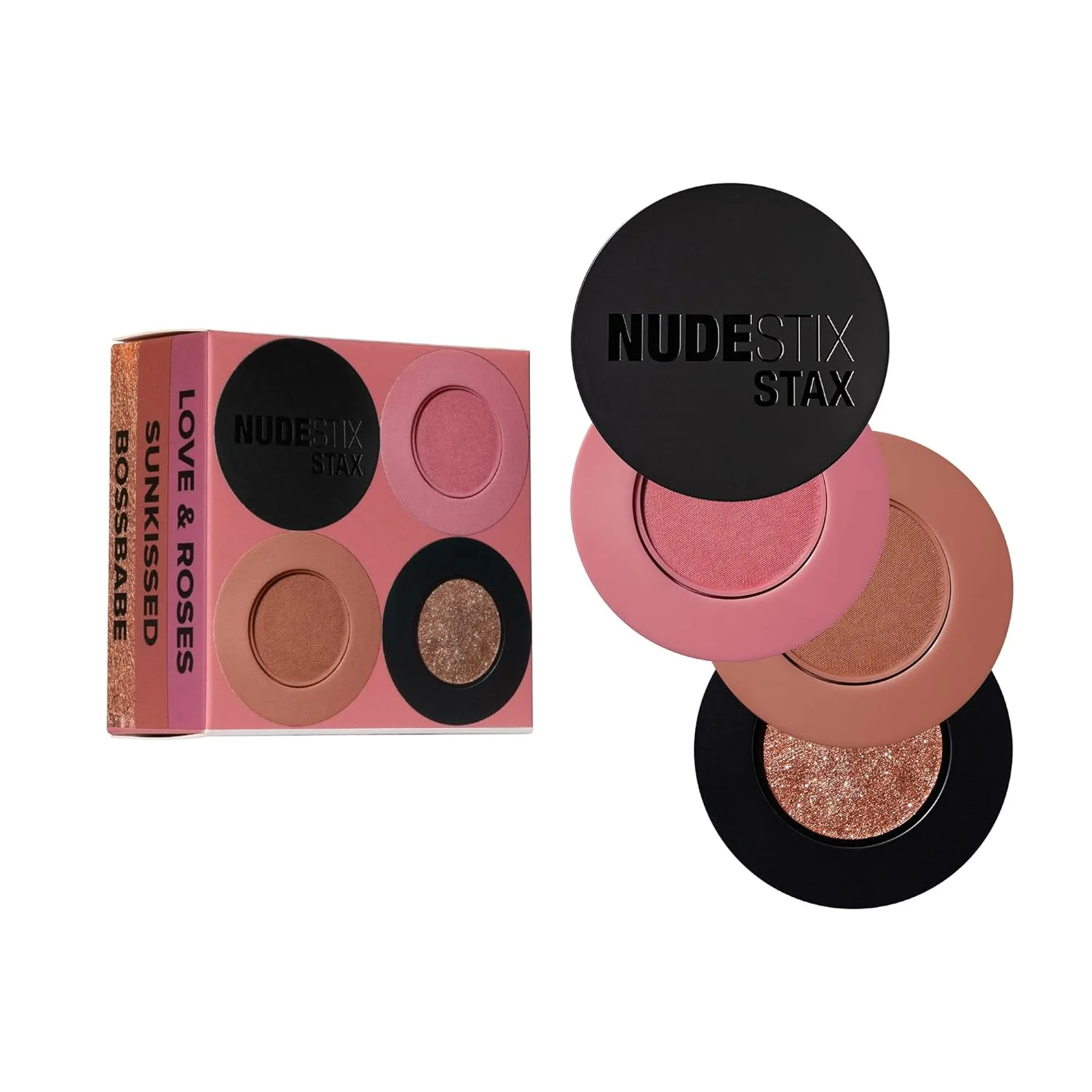 Кремовые румяна Nudestix STAX All Over Color Blush Balm - многофункциональные кремовые румяна для щек, глаз и губ с мягким матовым финишем., Love & Roses, Sunkissed, Bossbabe