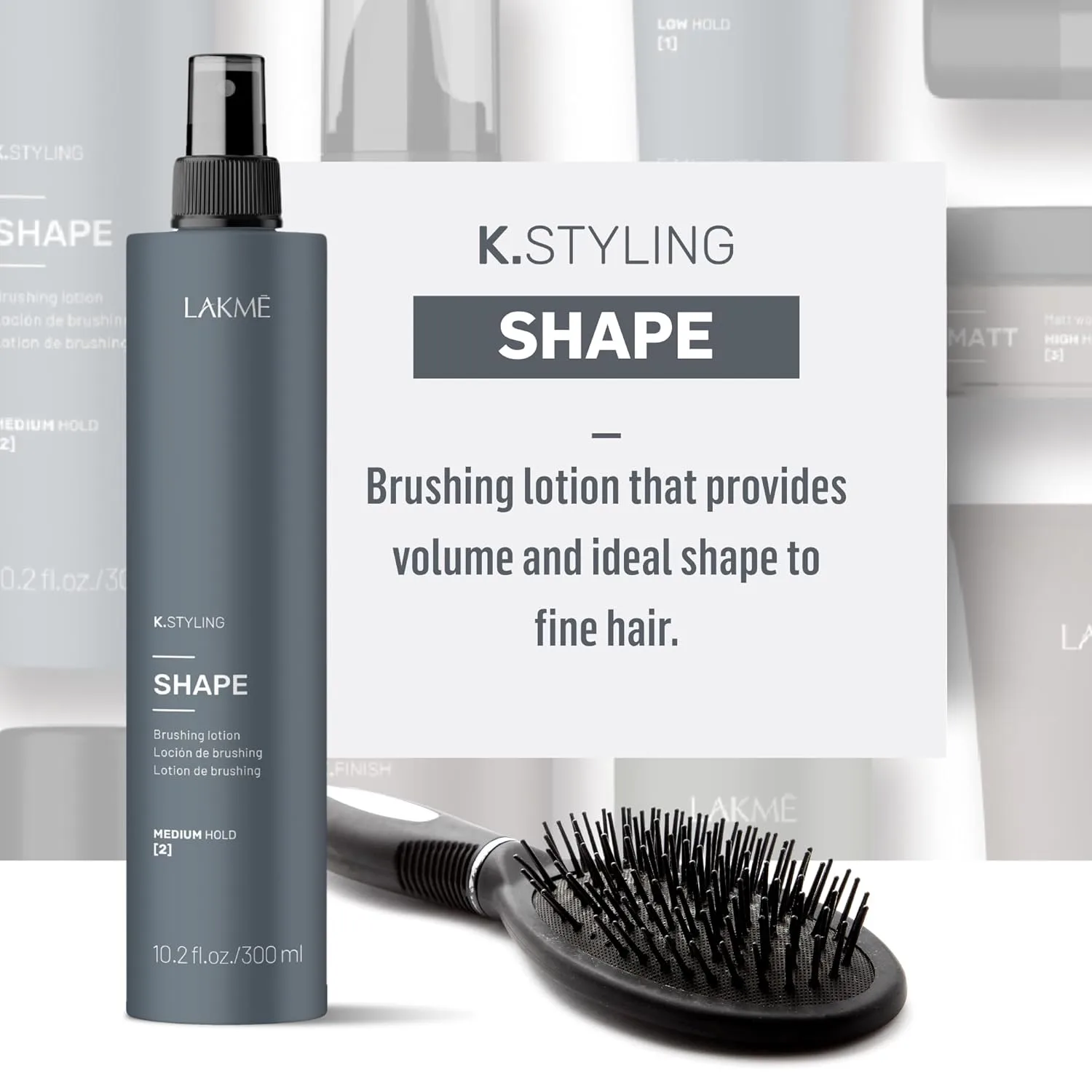 LAKMÉ K.Styling Shape Brushing Lotion, Volumizing Spray, Heat Protectant Spray for Hair, 10.2 Fl Oz — фото 2