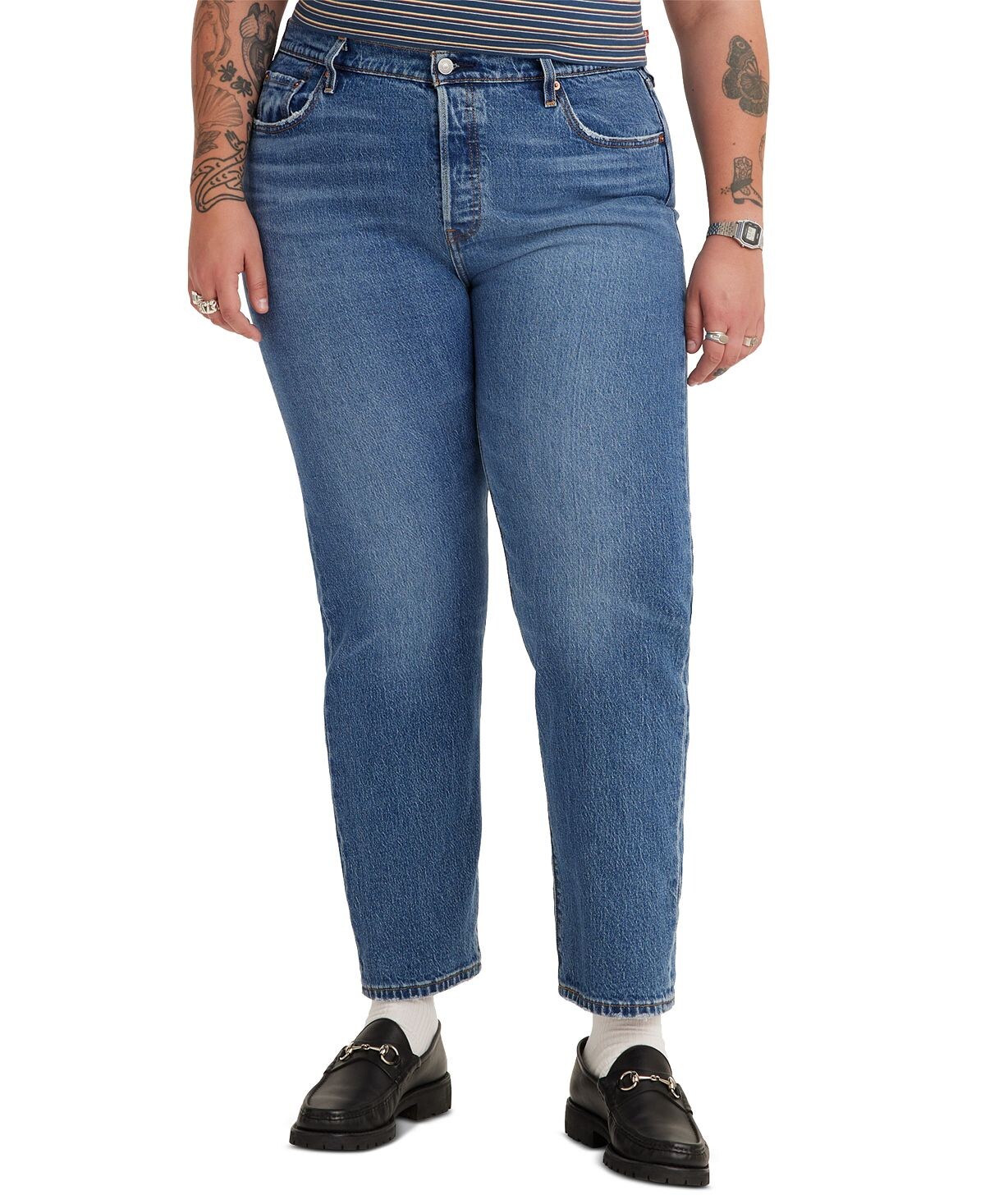 

Модные хлопковые джинсы размера 501 с высокой посадкой Levi's