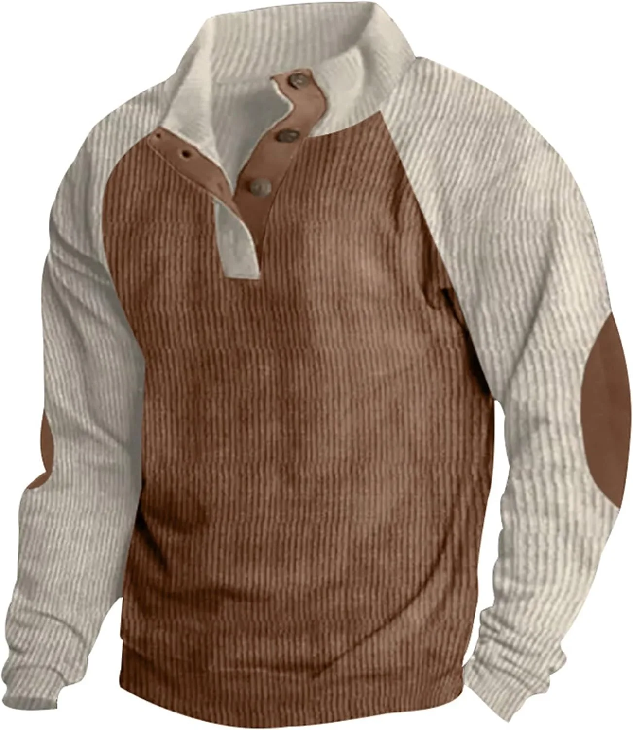 

GOFULY стеганый свитшот для мужчин с воротником стойкой и длинными рукавами