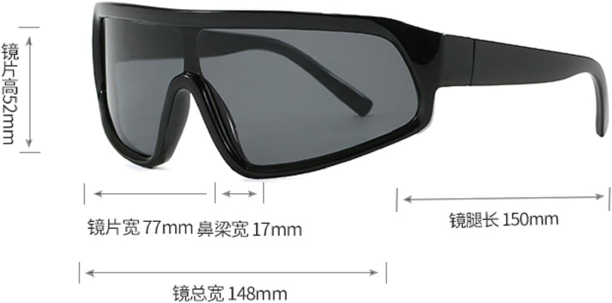 

Солнцезащитные очки-маска с обтекаемой формой для мужчин и женщин, модель 2025, роскошные цельные квадратные солнцезащитные очки, модные спортивные очки mincl, Silver Grey