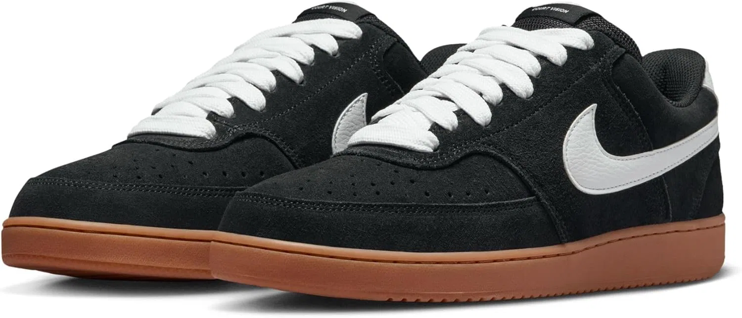 Мужские тренировочные кроссовки Nike Court Vision Lo Fl, Black White Gum Med Brown — фото 2