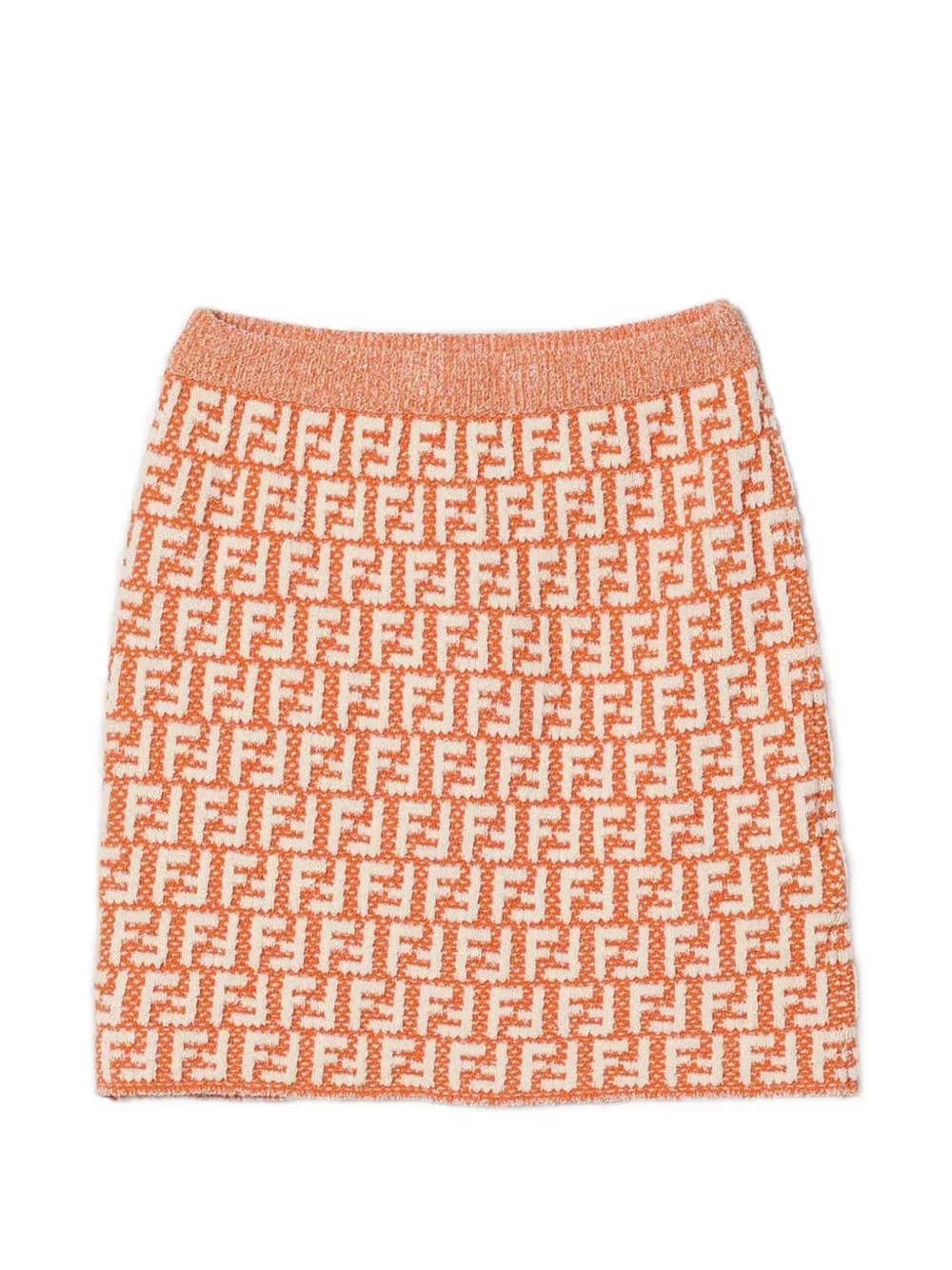 Вязаная юбка с логотипом Ff Fendi Kids, оранжевый