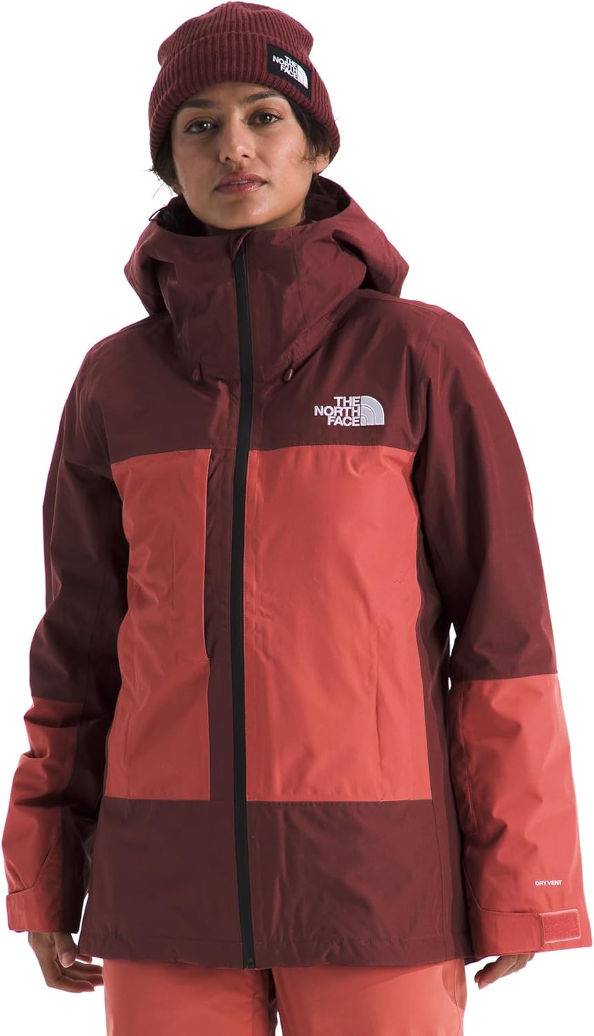 

Куртка The North Face Womens Thermoball Snow Triclimate, 3-в-1, водонепроницаемая мембрана, стандартный и плюс размер, Sumac/Mars Dust
