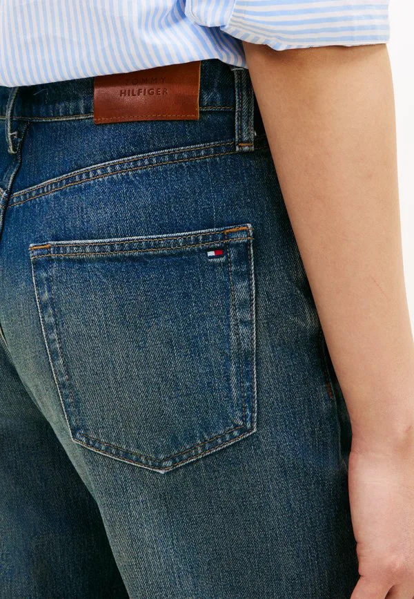 Джинсы прямого кроя со средней посадкой и рваными краями Tommy Hilfiger, Blue Denim — фото 4