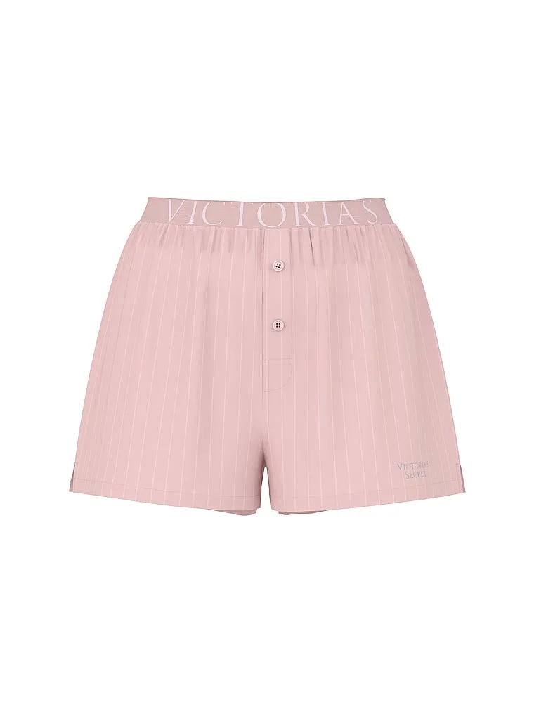 Комбинируйте хлопковые пижамные шорты в стиле ретро. Victoria'S Secret, Angel Pink Stripes — фото 3