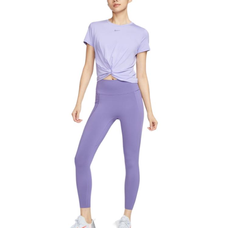 Nike Футболка Dri Fit женская Frosty Lilac/Black — фото 4