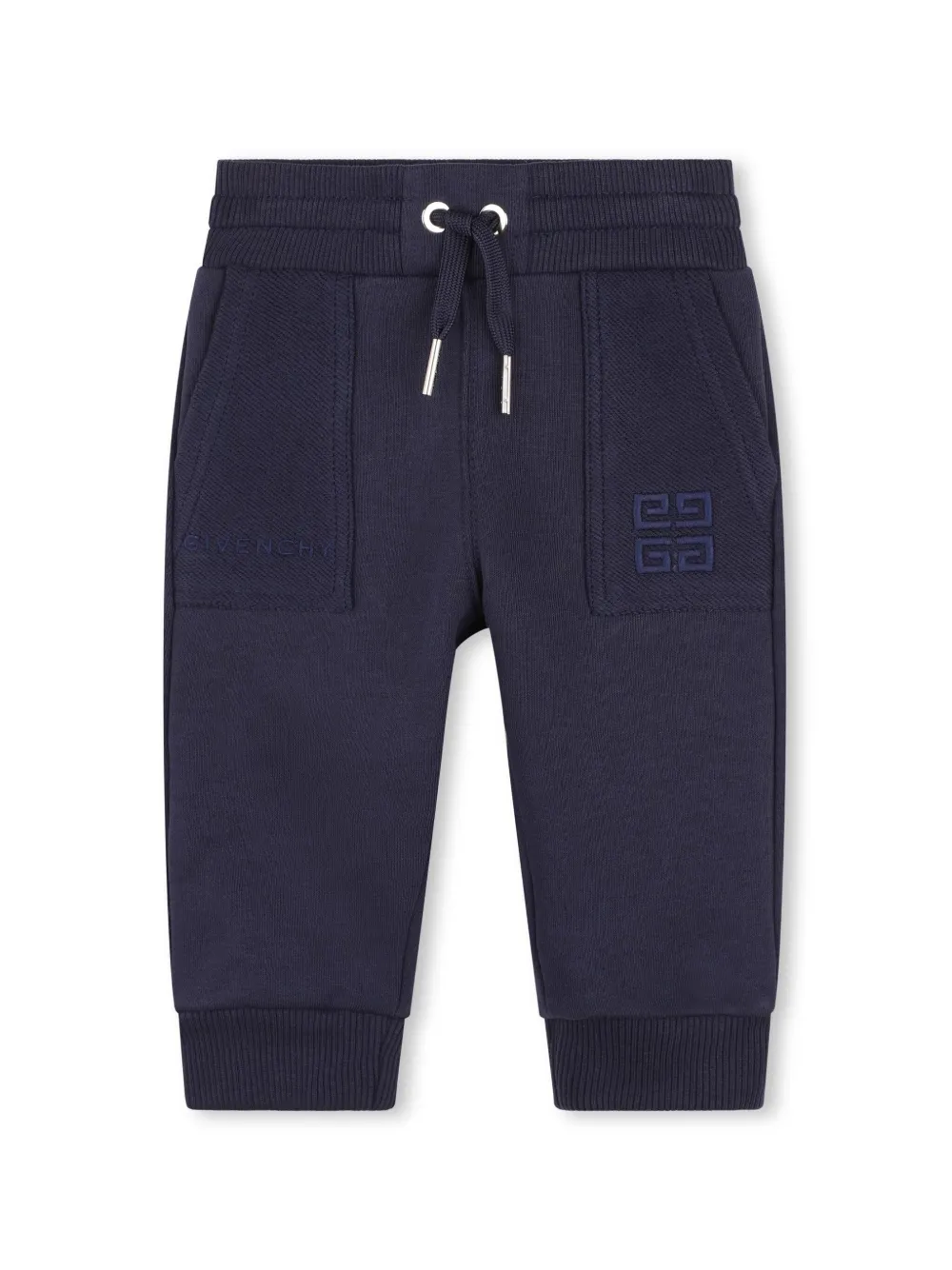 

Спортивные брюки с кулиской и вышитым логотипом Givenchy Kids, синий