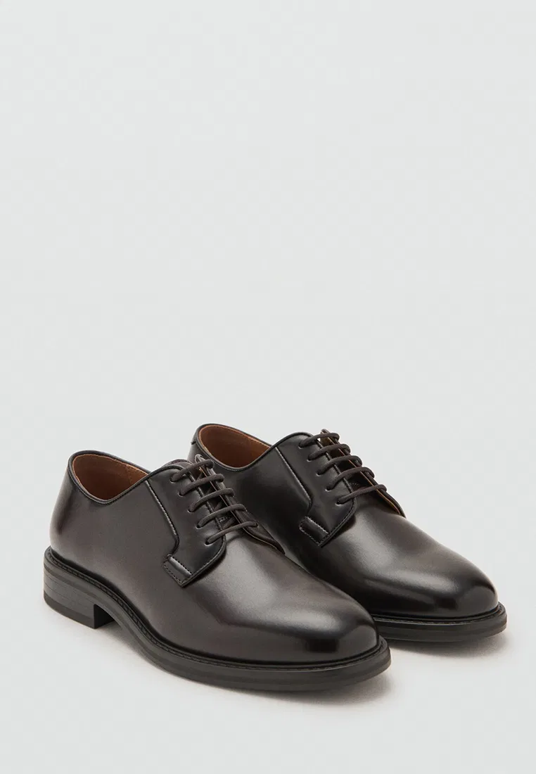 Туфли мужские классические, модель Blucher Suit Shoes Mango Man, коричневый — фото 2