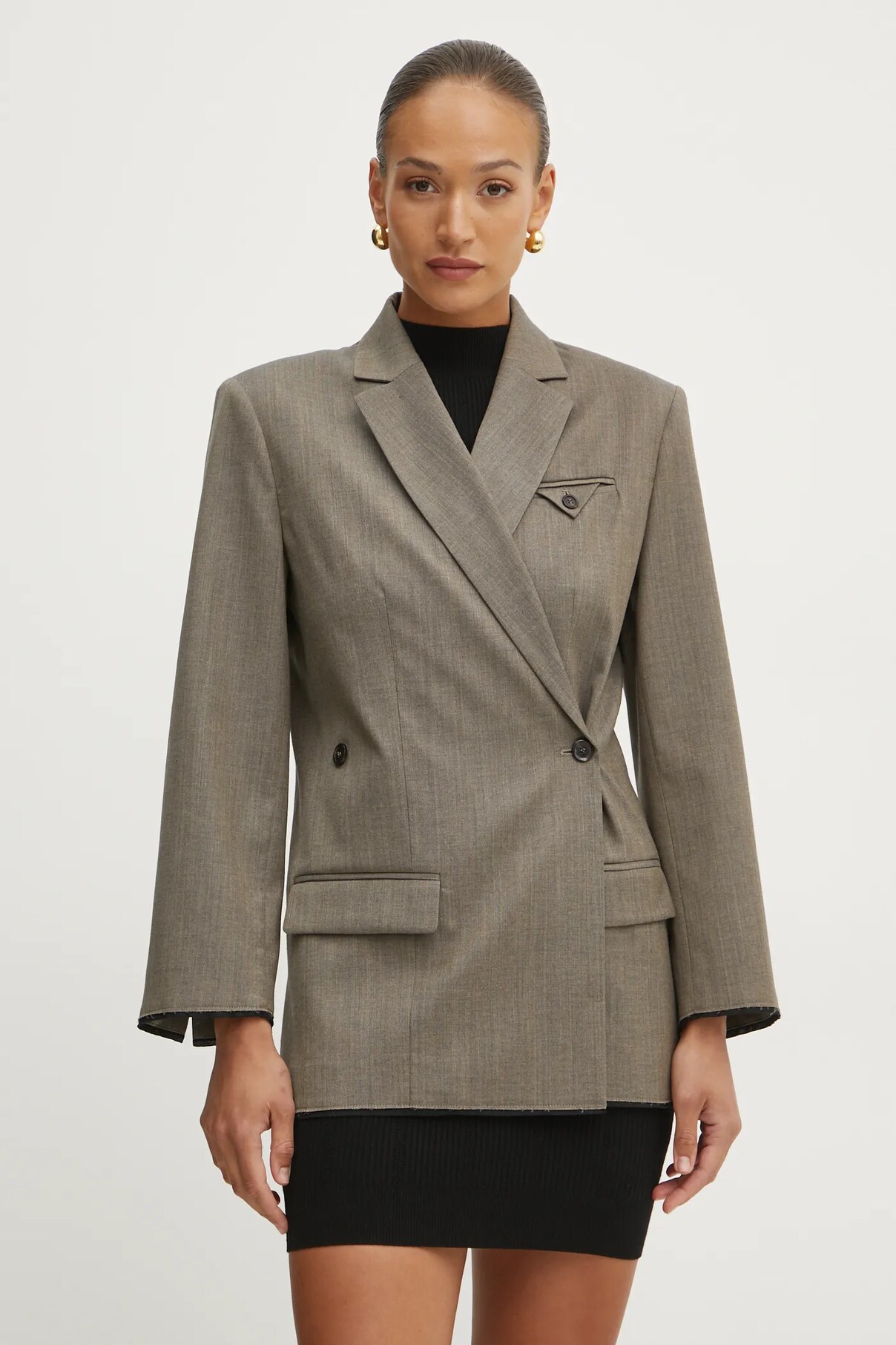 

Пиджак из шерсти Pinko, коричневый