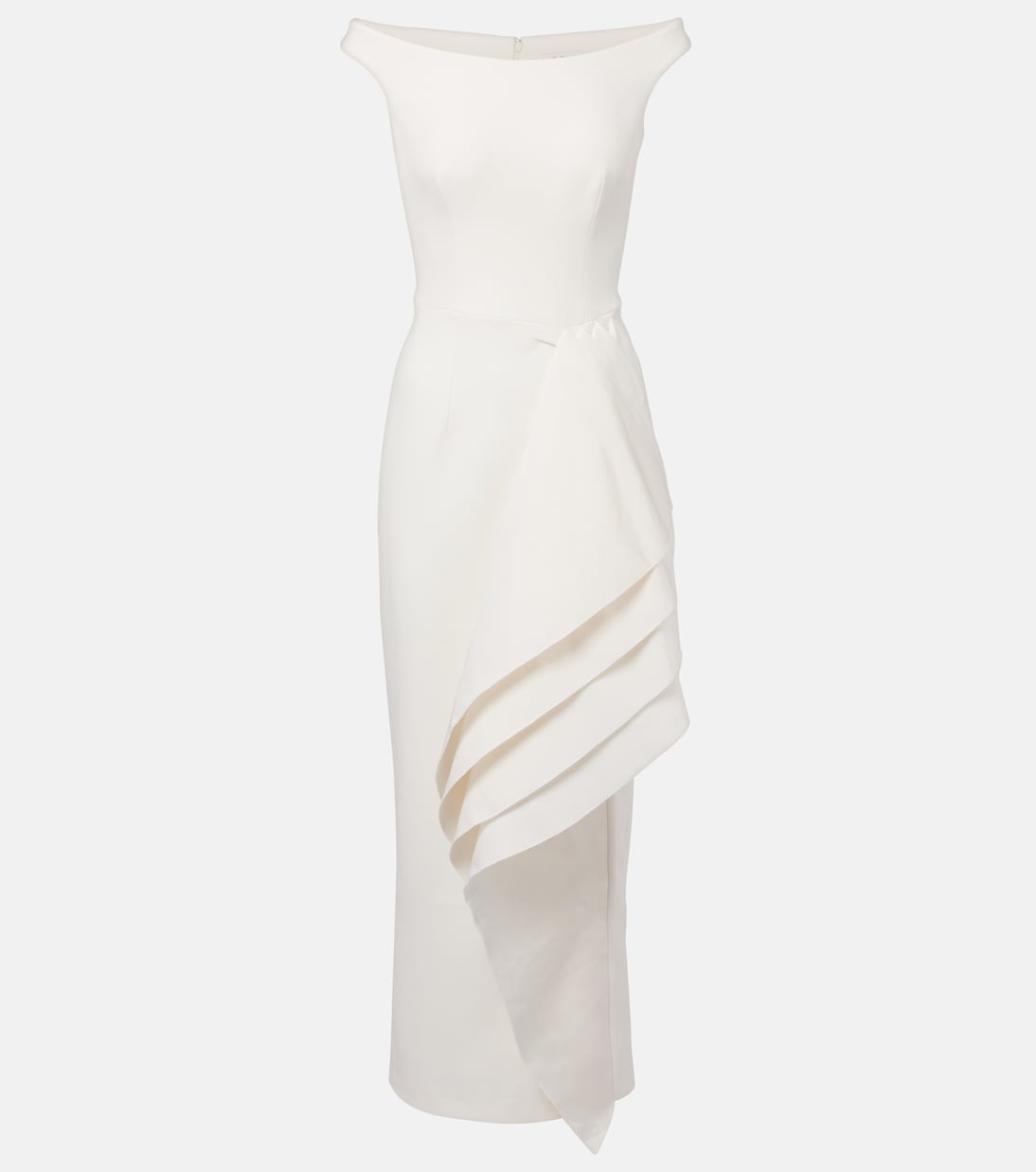 

Платье миди Bree с драпировкой Safiyaa, слоновая кость