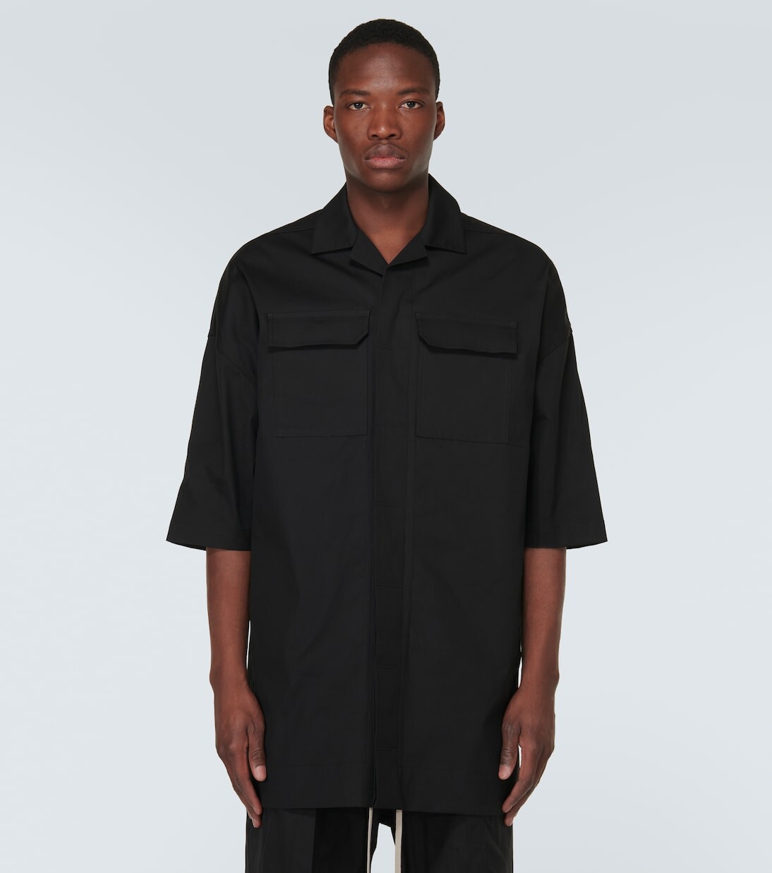 Рубашка magnum tommy из поплина с добавлением хлопка Rick Owens, черный — фото 3