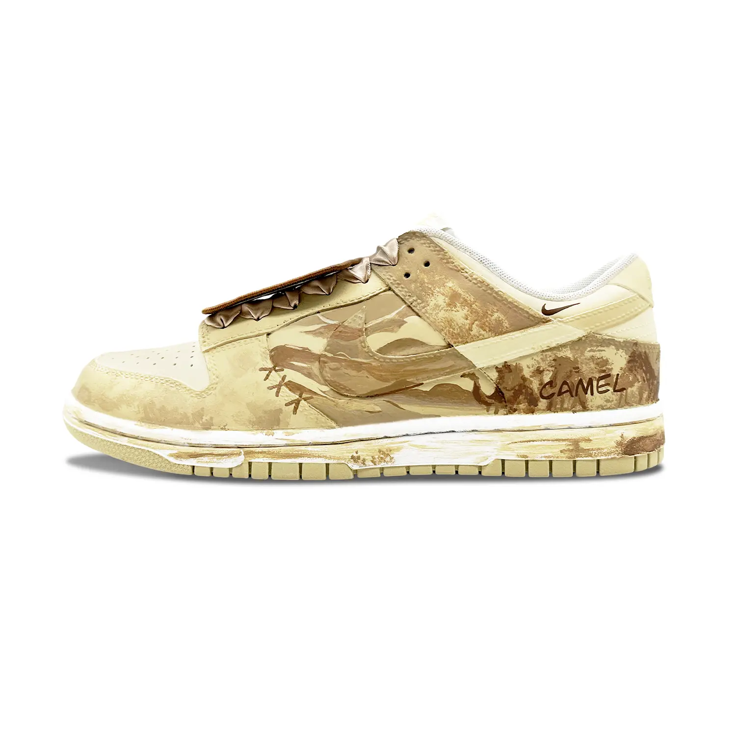 

Кроссовки Nike Dunk Skateboarding Shoes Men Low-top Brown, желтый