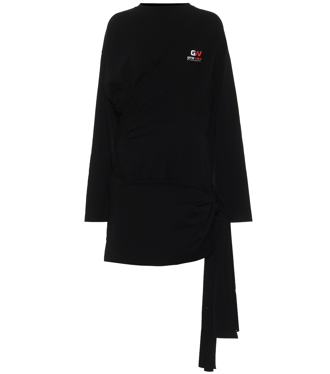

Мини-платье из эластичного хлопка Balenciaga, черный