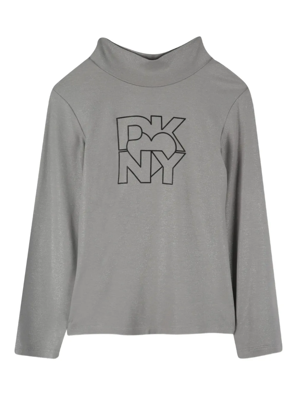 

Топ с высоким воротником и логотипом Dkny Kids, серый