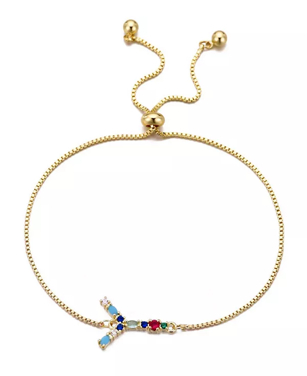

Браслет-Боло с разноцветными золотыми камнями Adornia, multi-y