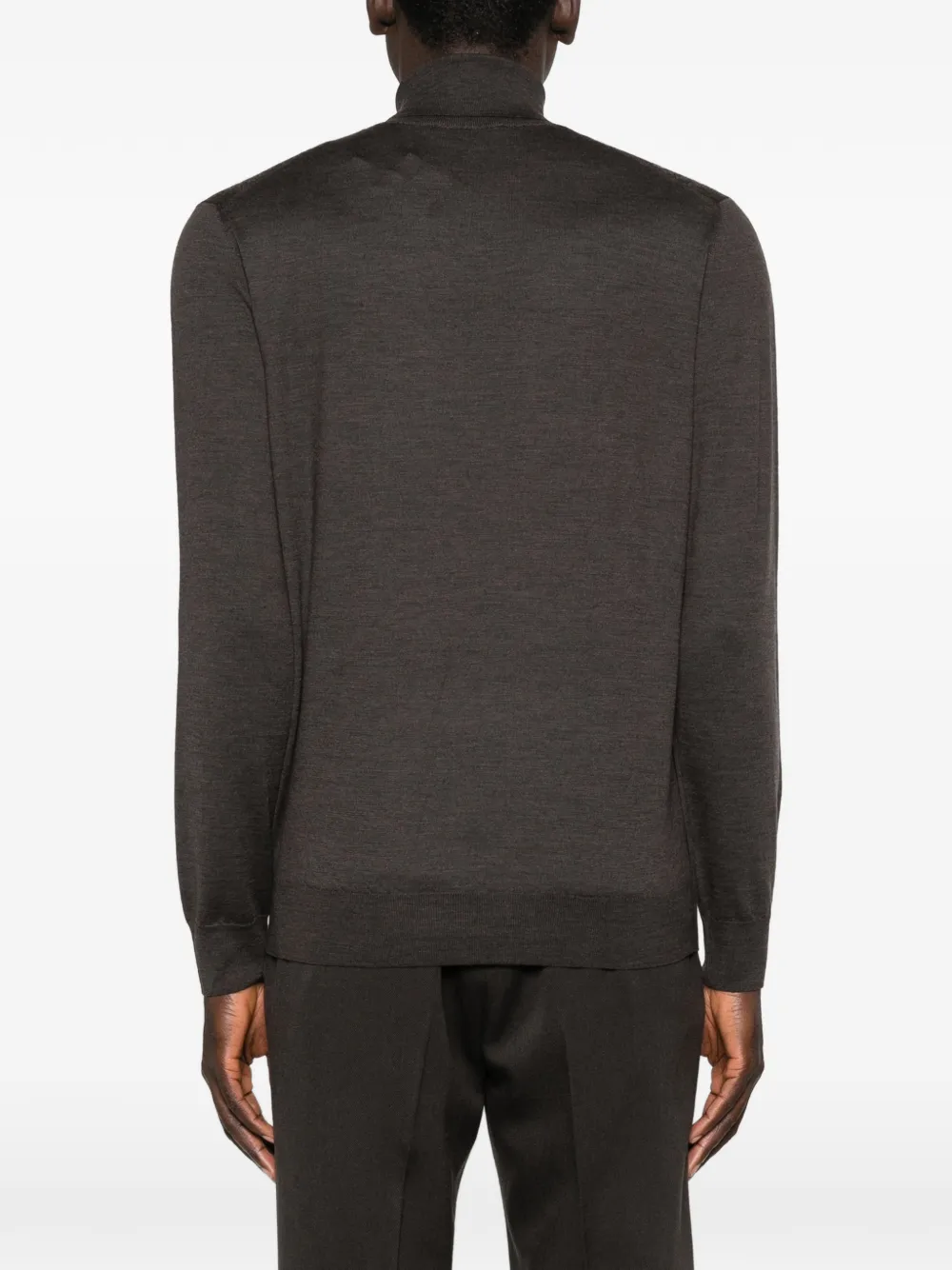 

Свитер с узором и воротником-гольф Corneliani, коричневый