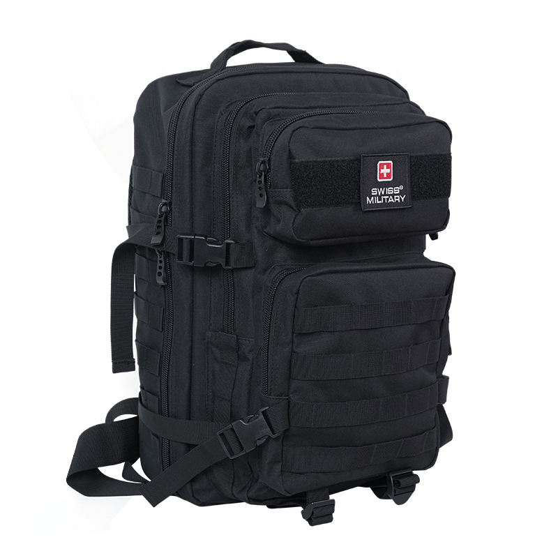

SWISS MILITARY Большой унисекс рюкзак из ПВХ черный, Black