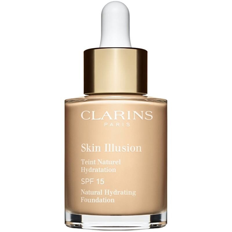 

Clarins Skin Illusion Natural Hydrating Foundation осветляющая увлажняющая основа SPF 15 оттенок 101W Linen 30 мл