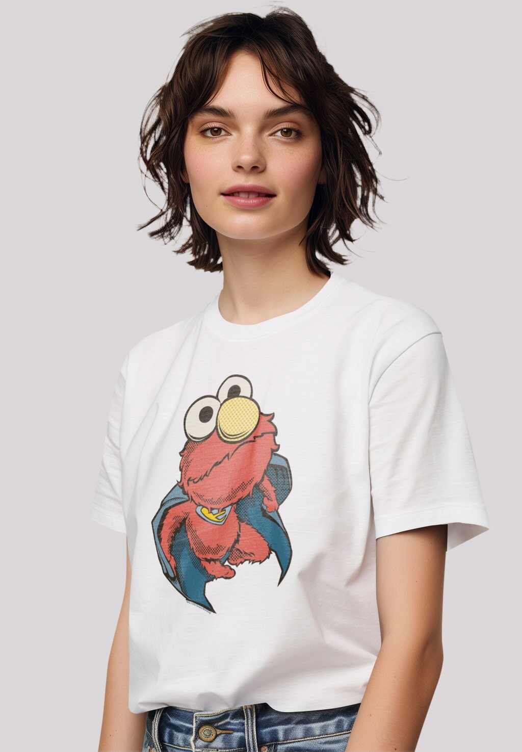

Футболка с принтом SESAMSTRASSE ELMO SUPERHERO F4NT4STIC, белый