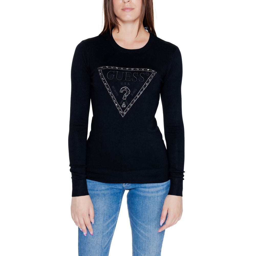 

Черные вискозные топ и футболка GUESS