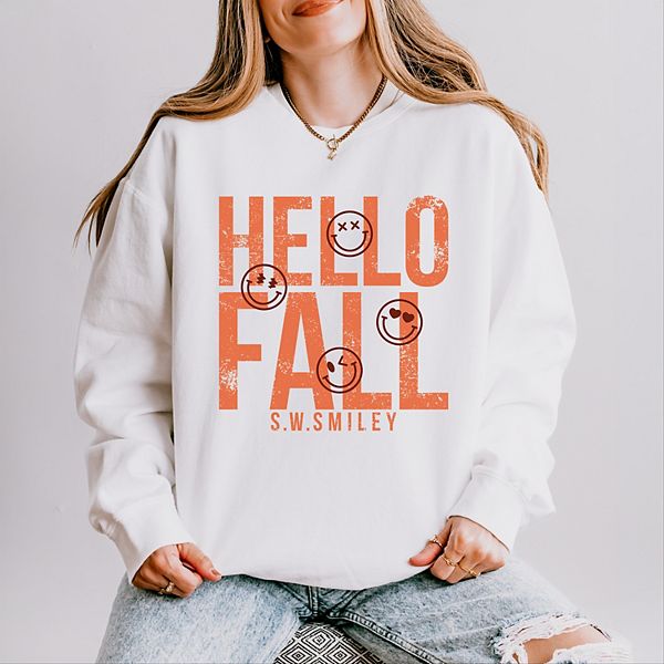 

SWSmiley hello fall - женский легкий свитшот с окраской в готовом виде Simply Sage Market, White, Белый, SWSmiley hello fall - женский легкий свитшот с окраской в готовом виде Simply Sage Market, White