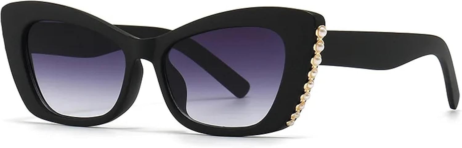 

Солнцезащитные очки с защитой от УФ-излучения UV400 | Панк-стиль «кошачий глаз» | Для женщин и мужчин, для занятий спортом на открытом воздухе и вождения DSVIGF, Black Gray