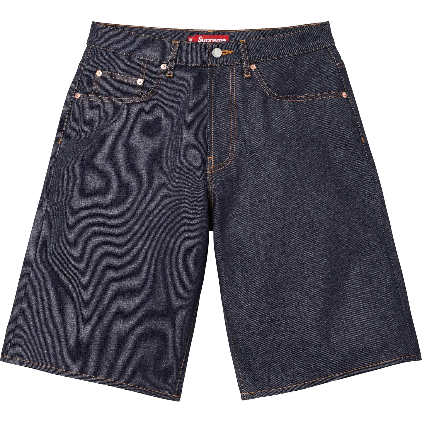 Шорты джинсовые свободные Supreme Baggy Selvedge Denim Shorts черные — фото 4