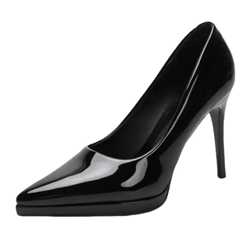 Женские туфли на тонком каблуке и высоком каблуке Alxnan, Black 7Cm