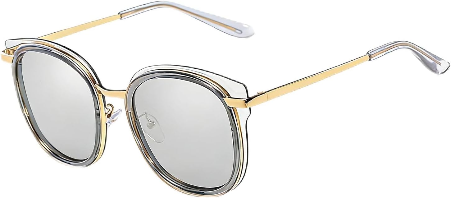 

Женские солнцезащитные очки в стиле ретро «кошачий глаз» – поляризованные линзы UV400, круглая металлическая оправа – легкие, подходят для вождения и путешествий Bubmari, E