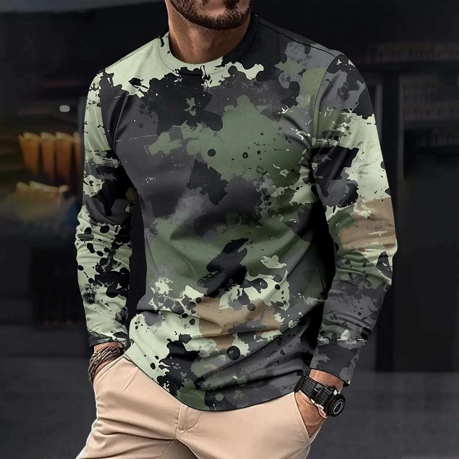 Футболка с длинным рукавом Camouflage Crewneck — фото 2