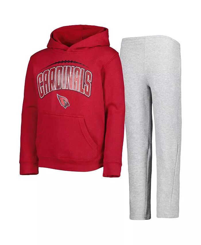 Комплект из толстовки и брюк для больших мальчиков и девочек Cardinal, Heather Grey Arizona Cardinals Double Up Outerstuff — фото 2