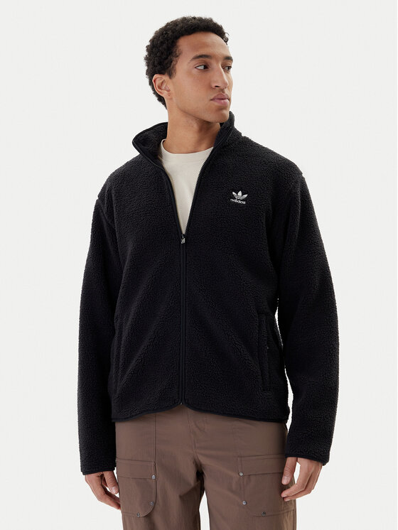 

Флисовая куртка loose fit Trefoil Essentials Teddy JV7676 Adidas, черный