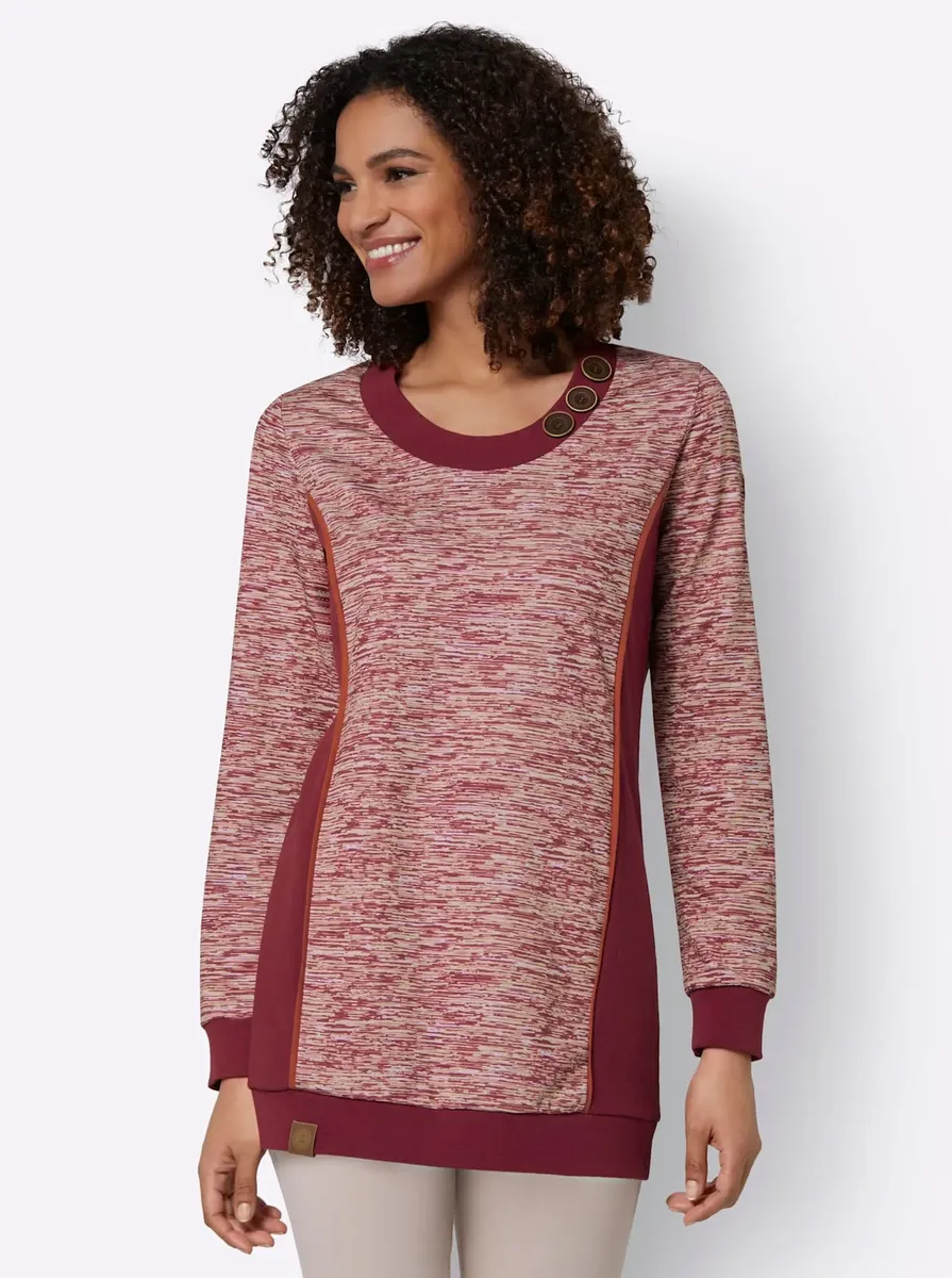 

Толстовка в стиле casual Casual Looks, цвет Dunkelrot-Weiß-Meliert