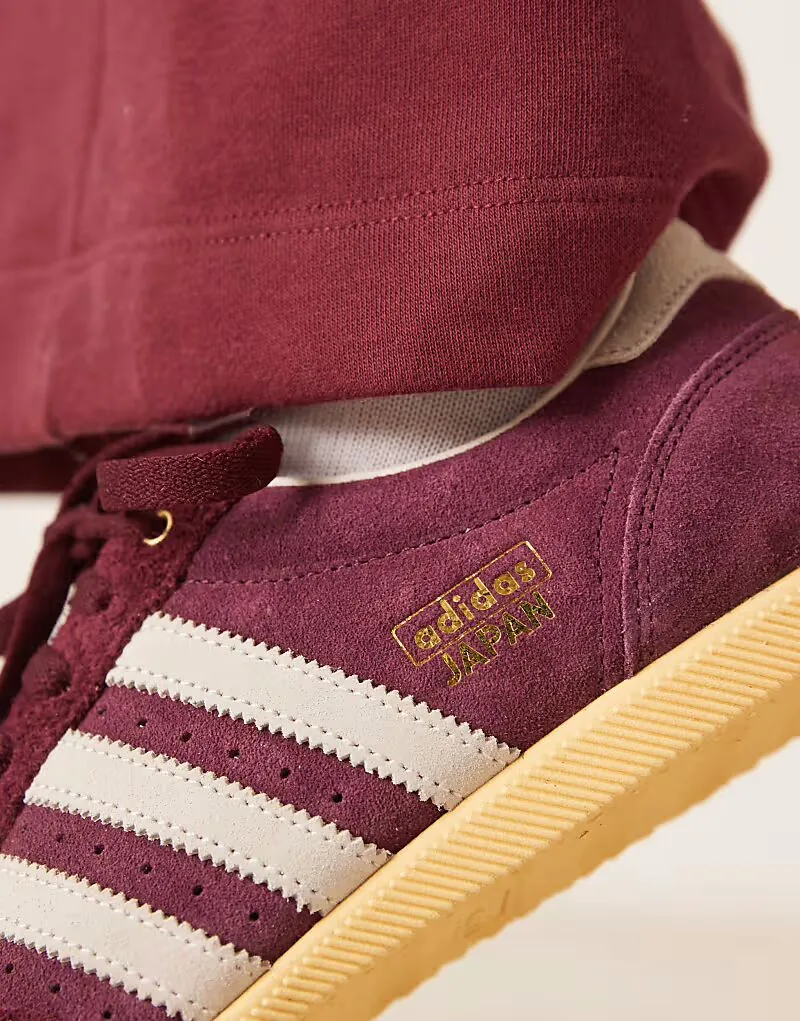 Кроссовки Adidas Originals Japan бордового и кремового цвета — фото 4