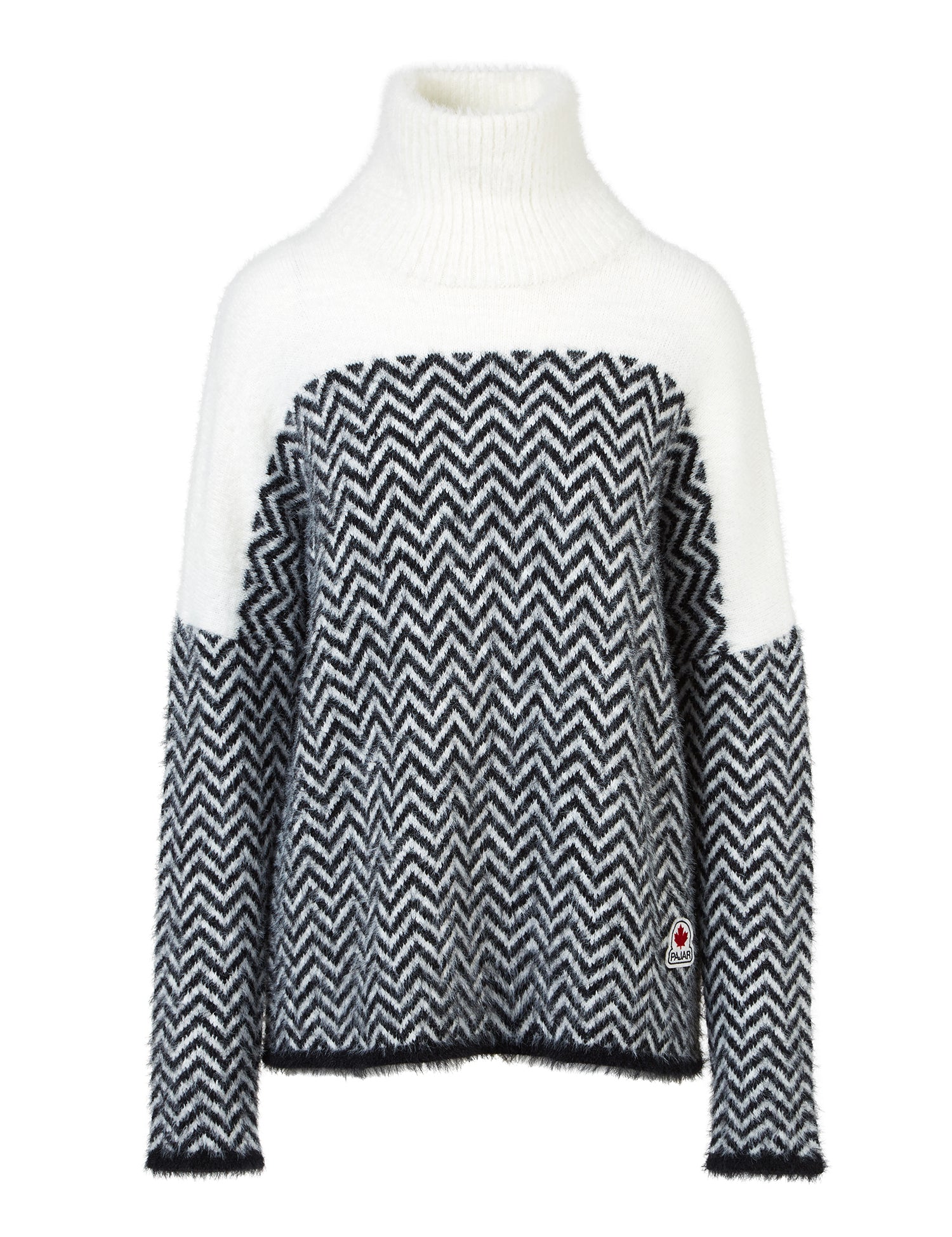 

Женский свитер Pajar Jasper с высоким воротником и узором «шеврон», белый